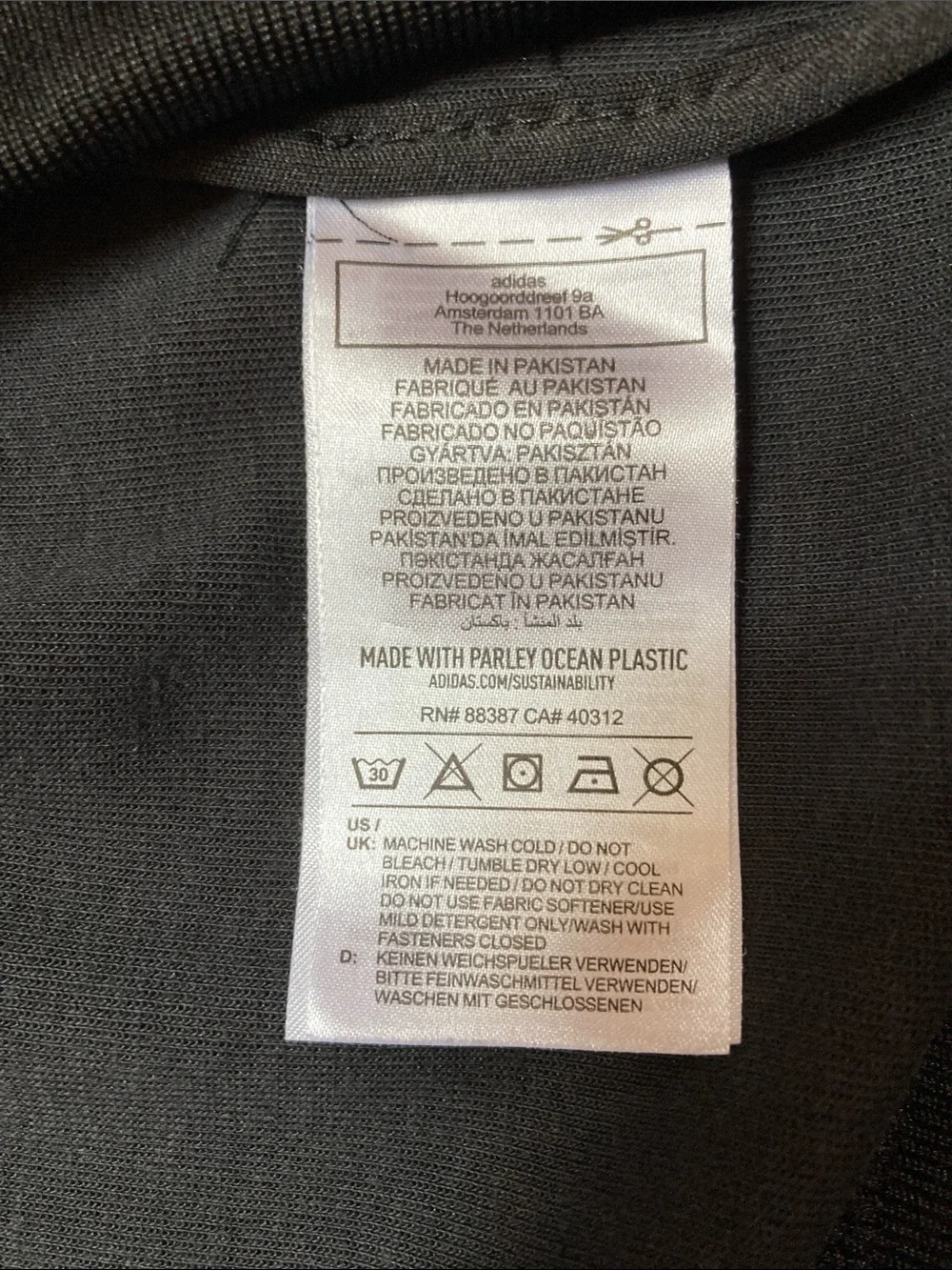 adidas Black Track Jacket with White Stripe Accents